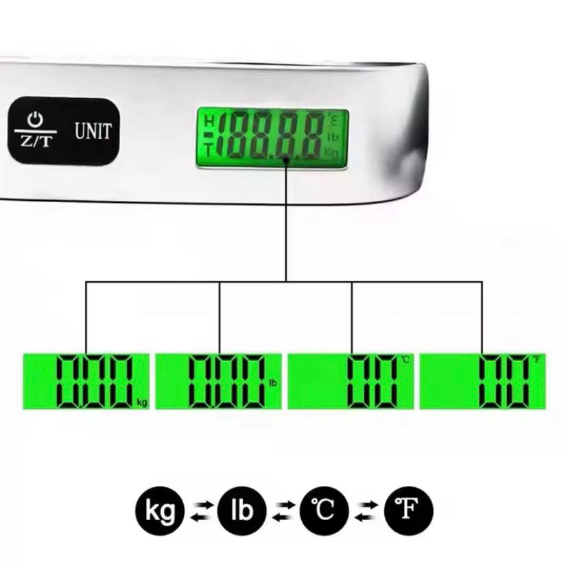 Portable scale Digital LCD Display 110lb/50kg electronic luggage hanging  suitcase weight balance tools